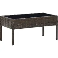 vidaXL Tuintafel 75x40x37 cm poly rattan bruin