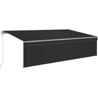vidaXL Luifel automatisch rolgordijn LED windsensor 5x3 m antraciet