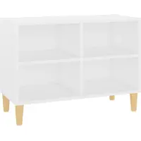 vidaXL Tv-meubel met massief houten poten 69,5x30x50 cm wit