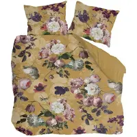 Byrklund Dekbedovertrek Flowers United Okergeel Katoen-200 x 200 / 220 cm | 2-Persoons