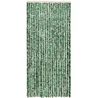 vidaXL Vliegengordijn 90x220 cm chenille groen en wit