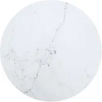 vidaXL Tafelblad Ø80x1 cm gehard glas met marmeren design wit