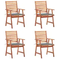 vidaXL Tuinstoelen 4 st met kussens massief acaciahout