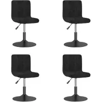 vidaXL Eetkamerstoelen draaibaar 4 st fluweel zwart