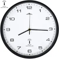vidaXL Wandklok met quartz uurwerk radiogestuurd 31 cm wit en zwart