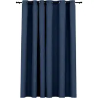 vidaXL Gordijn linnen-look verduisterend met ogen 290x245 cm blauw