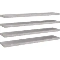 vidaXL Wandschappen zwevend 4 st 120x23,5x3,8 cm MDF betongrijs