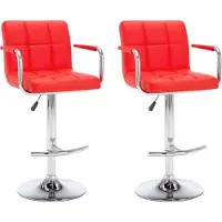 vidaXL Barstoelen 2 st kunstleer rood