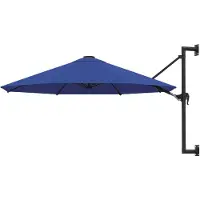 vidaXL Wandparasol met metalen paal 300 cm blauw
