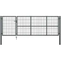 vidaXL Tuinpoort met palen staal 350x100 cm antraciet