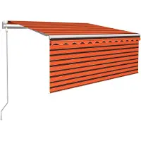 vidaXL Luifel automatisch uittrekbaar rolgordijn 3,5x2,5m oranje bruin