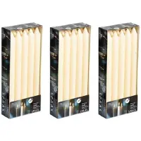 Spaas Candles 30x Lange kaarsen ivoorwit 24 cm 8 branduren huishoudkaarsen/dinerkaarsen/tafelkaarsen - Dinerkaarsen