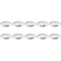 BES LED Spot Armatuur 10 Pack - Pragmi Luno Pro - GU10 Inbouwspot - Waterdicht IP65 - Rond - Wit - Aluminium - Ø82mm