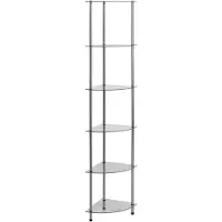 vidaXL Kastje 6-laags 30x30x160 cm gehard glas transparant