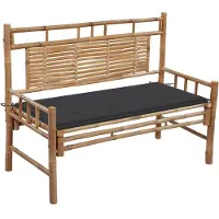 vidaXL Tuinbank met kussen 120 cm bamboe