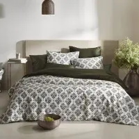 De Witte Lietaer Dekbedovertrek Byzantine Winter Moss Satijn-200 x 200 / 220 cm | 2-Persoons
