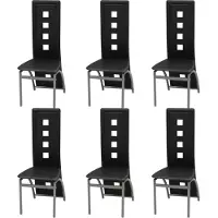 vidaXL Eetkamerstoelen 6 stuks kunstleer zwart online kopen