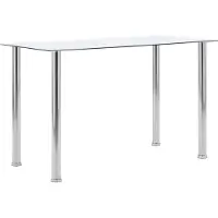 vidaXL Eettafel 120x60x75 cm gehard glas transparant