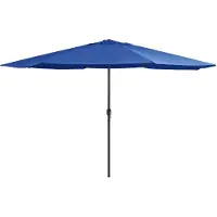 vidaXL Parasol met metalen paal 390 cm azuurblauw