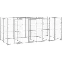 vidaXL Hondenkennel 9,68 m² gegalvaniseerd staal