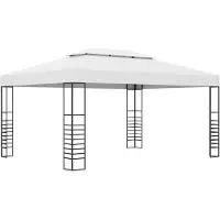 vidaXL Tuinprieel 4x3x2,7 m gepoedercoat staal wit