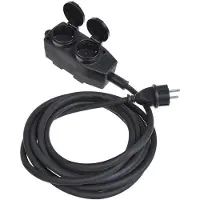 Pricenet Stekkerdoos-schuko Viervoudig 1,5 Mm 5 Meter Zwart