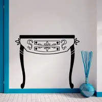 Walplus home decoratie sticker - zwarte bijzettafel