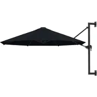 vidaXL Wandparasol met metalen paal 300 cm zwart