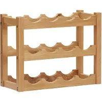 vidaXL Wijnrek voor 12 flessen 47x21x36 cm massief eikenhout