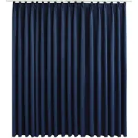 vidaXL Gordijn verduisterend met haken 290x245 cm blauw