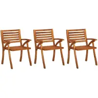 vidaXL Tuinstoelen 3 st massief acaciahout