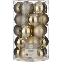 House of Seasons 25x Kunststof kerstballen goud 8 cm - Kerstbal