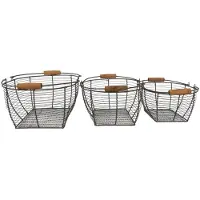 Clayre & Eef Bruine Manden (3) 35*26*14 / 31*22*13 / 27*19*12 cm 6Y4660