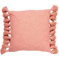 Dutch decor - RUBY - Sierkussen 45x45 cm - 100% katoen - met flosjes - Muted Clay - roze