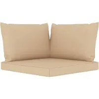 vidaXL Palletkussens 3 st oxford stof beige