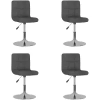 vidaXL Eetkamerstoelen 4 st draaibaar stof donkergrijs