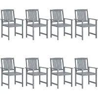vidaXL Tuinstoelen 8 st massief acaciahout grijs