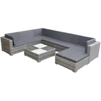 vidaXL Loungeset poly rattan grijs 24-delig online kopen