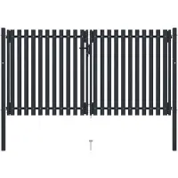 vidaXL Poort dubbel 306x200 cm staal antraciet