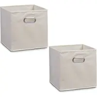 Zeller 2x Beige opbergmandjes kinderkamer 32 x 32 cm - Opbergmanden