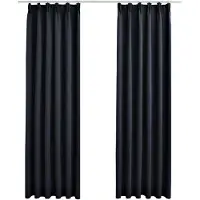 vidaXL Gordijnen verduisterend met haken 2 st 140x245 cm antraciet