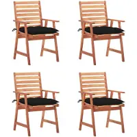 vidaXL Tuinstoelen 4 st met kussens massief acaciahout
