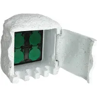 vidaXL Tuinstopcontact 4 ingangen waterproof resin wit
