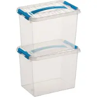 Sunware 2x Kunststof stapelbare opbergbak 9 liter 30 x 20 x 22 cm - Opbergbox