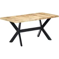 vidaXL Eettafel 160x80x75 cm massief ruw mangohout