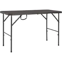 vidaXL Tuintafel inklapbaar rattan look HDPE bruin