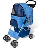 vidaXL Wandelwagen voor hond blauw