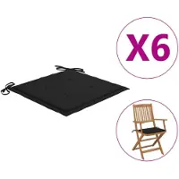 vidaXL Tuinstoelkussens 6 st 40x40x4 cm oxford stof zwart
