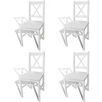 vidaXL Eetkamerstoelen hout wit 4 st online kopen