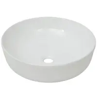 vidaXL Wastafel rond wit 41,5x13,5 cm keramiek